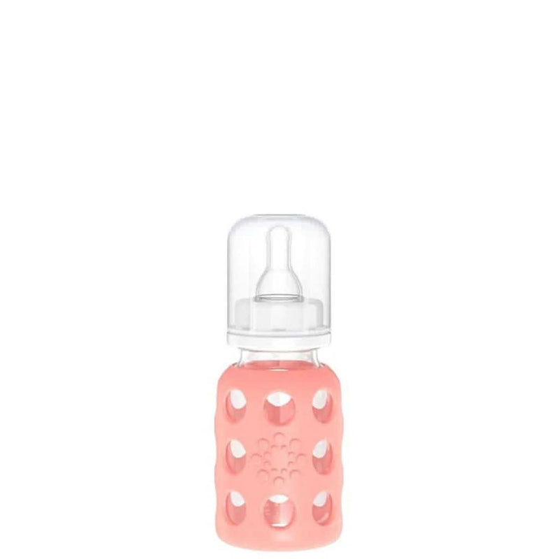 Lifefactory 4 - Ounce Glass Baby Bottle with Stage 1 Nipple, Stopper and Cap - ANB Baby
