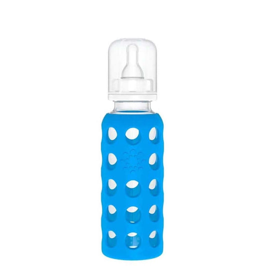 Lifefactory 9 - Ounce Glass Baby Bottle with Stage 1 Nipple, Stopper and Cap - ANB Baby