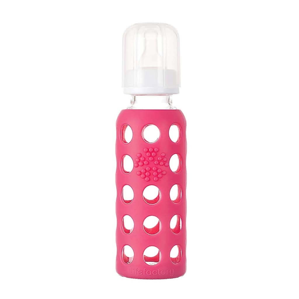 LIFEFACTORY Baby Bottle Raspberry 9 oz-Feeding Bottles-Lifefactory-ANB Baby Store