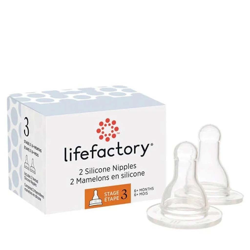 Lifefactory Stage 3 Baby Bottle Nipple for 4-Ounce and 9-Ounce, Clear, Pack of 2-Feeding Bottles-Lifefactory-ANB Baby Store