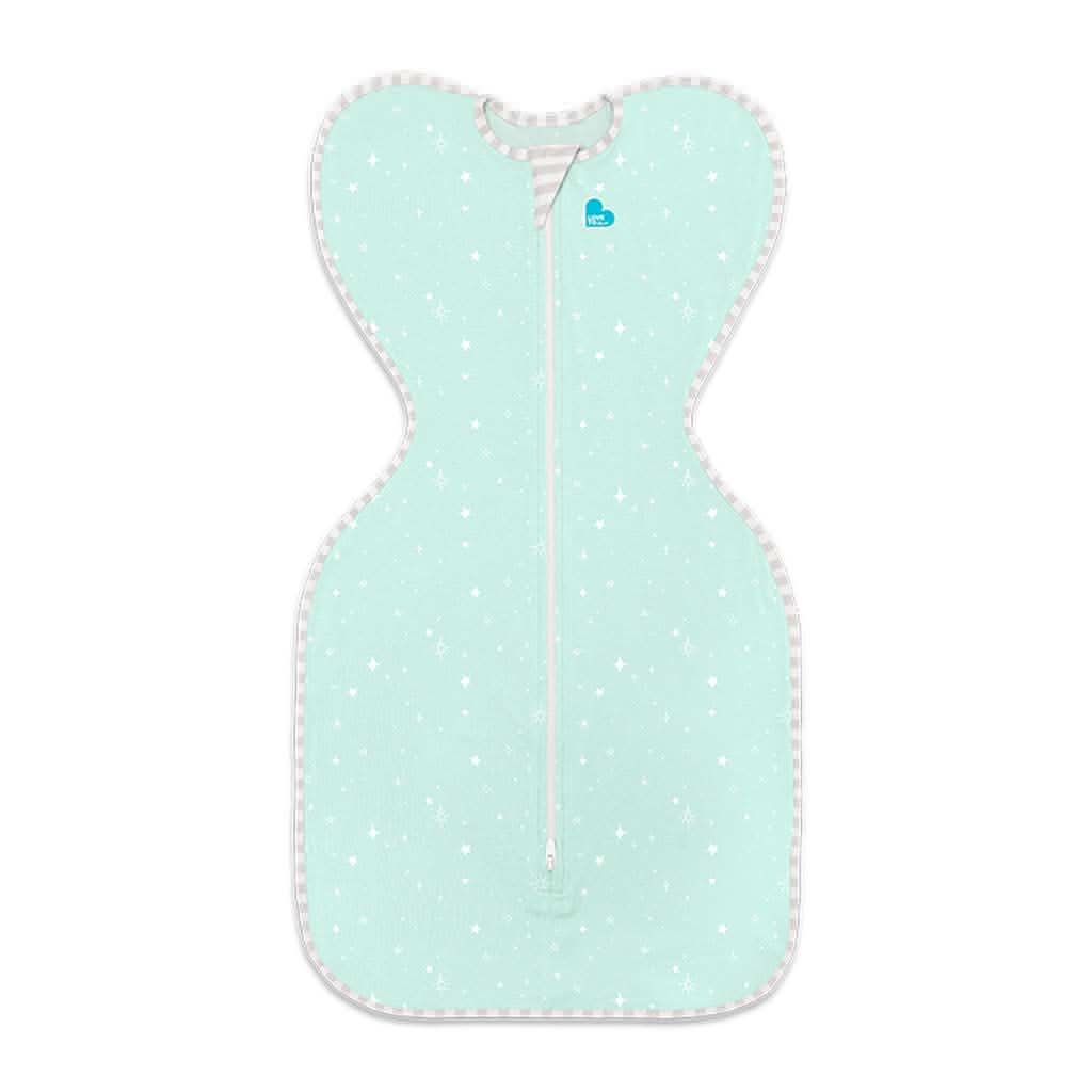 Love To Dream Swaddle UP Lite, Mint Stars-Swaddle & Sleeping Bags-Love to Dream-Newborn / 5-8.5 lbs.-ANB Baby Store