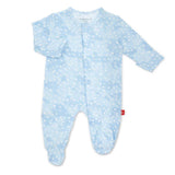 Magnetic Me Blue Doeskin Modal Magnetic Footie - ANB Baby