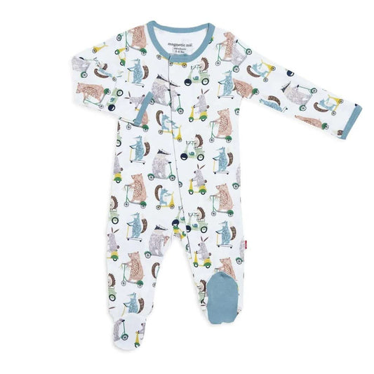 Magnetic Me Blue Wheel Good Friend Modal Magnetic Footie - ANB Baby