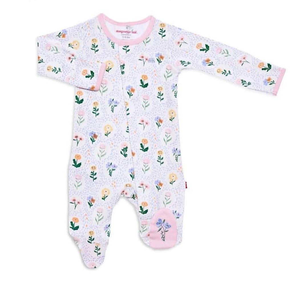 Magnetic Me Pink Abbey Organic Cotton Footie-Clothing-Magnetic Me-6-9 Month-ANB Baby Store