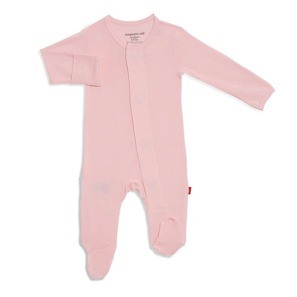 Magnetic Me Pink Dogwood Modal Magnetic Footie-Clothing-Magnetic Me-0-3 Month-ANB Baby Store