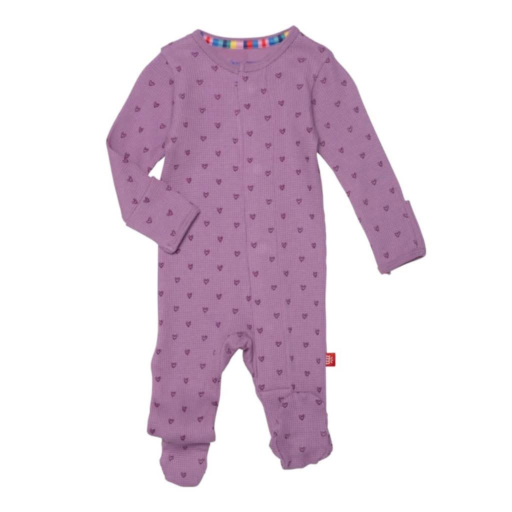 Magnetic Me Pink Ribbon Waffle Magnetic Footie-Clothing-Magnetic Me-3 - 6 Months-ANB Baby Store