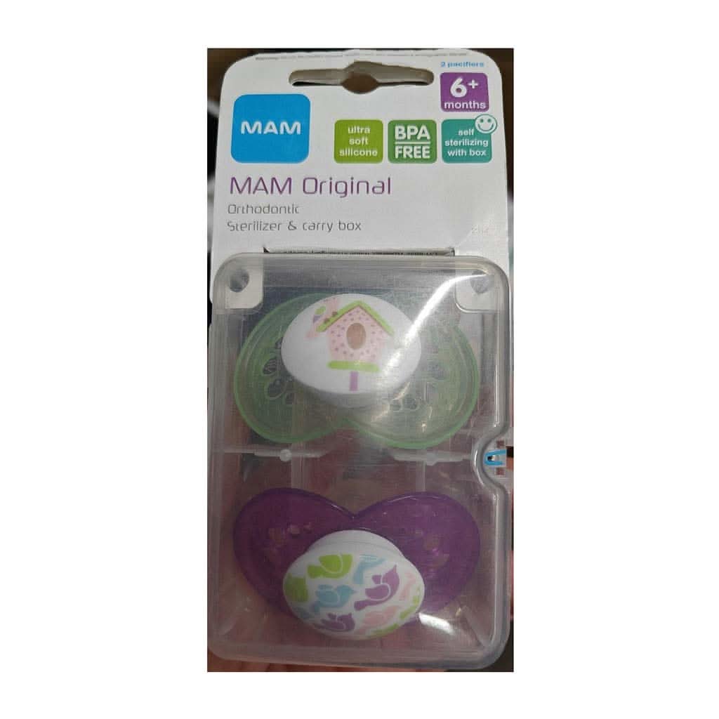 MAM Origional Pacifier 2 Pack for 6+ Months, Purple / Green-Pacifiers & Accessories-MAM-ANB Baby Store