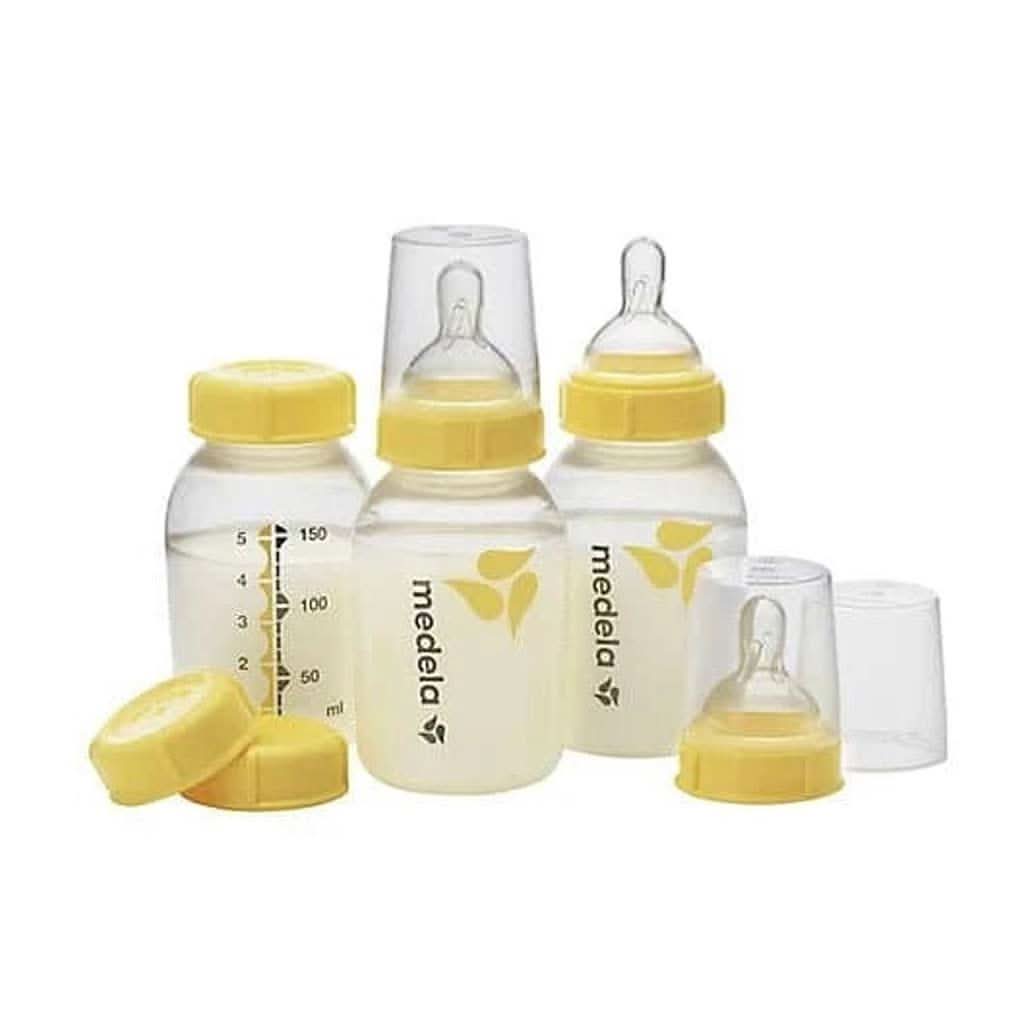 Medela Breast Milk Collection and Storage Bottle Set, 5 Oz and 8 Oz With Nipples, ANB BABY