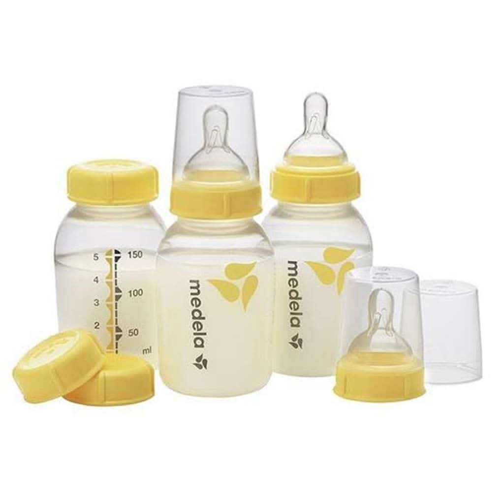 Medela Breast Milk Collection and Storage Bottle Set, 5 Oz and 8 Oz With Nipples, ANB BABY