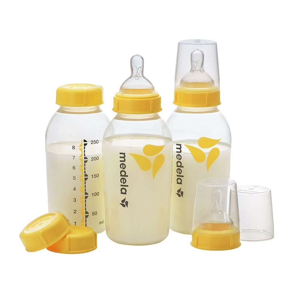 Medela Breast Milk Collection and Storage Bottle Set, 5 Oz and 8 Oz With Nipples, ANB BABY
