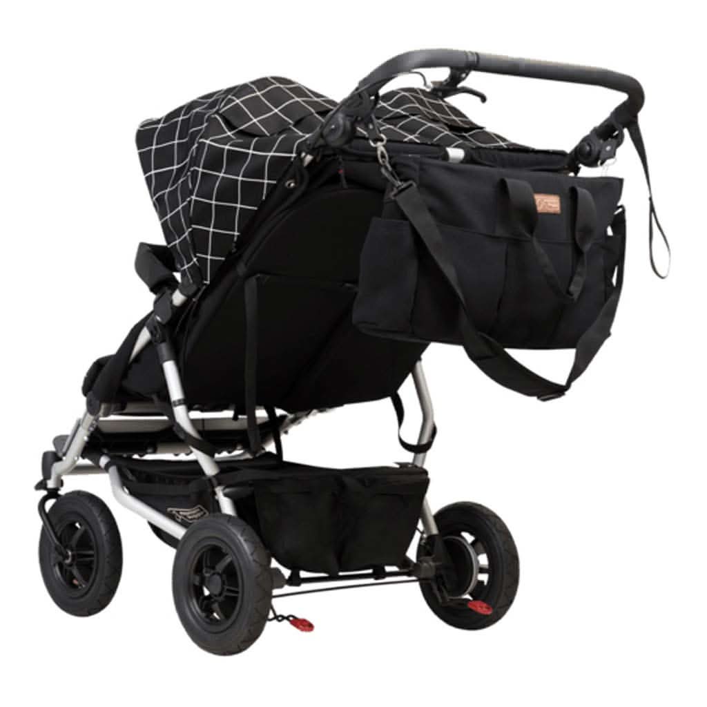 Mountain Buggy V1 Double Satchel with Clips, Change Mat, Herringbone-Stroller Accessories-Mountain Buggy-ANB Baby Store