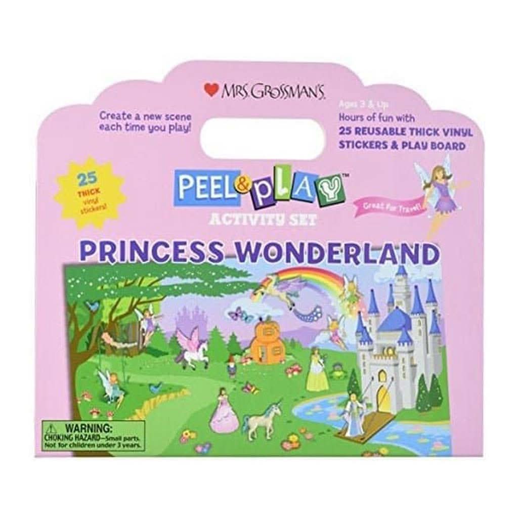Mrs. Grossman's Princess Wonderland Peel & Play Kids Activity Set Reusable Vinyl, ANB BABY