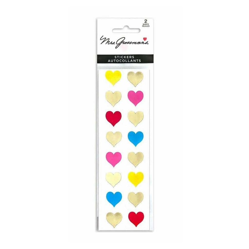 Mrs Grossman's Strip of Gold Multi Hearts Stickers - ANB Baby