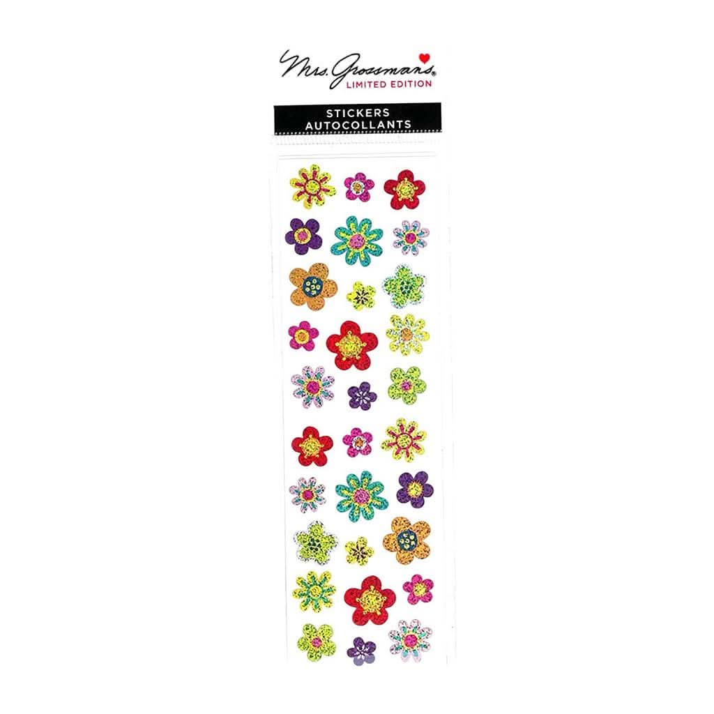 Mrs. Grossman's Strip of Limited Edition Flower Power Stickers-Puzzles & Games-Mrs. Grossman's-ANB Baby Store