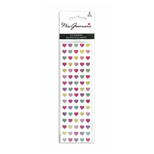 Mrs. Grossman's Strip of Pastel Multi Micro Hearts Stickers - ANB Baby