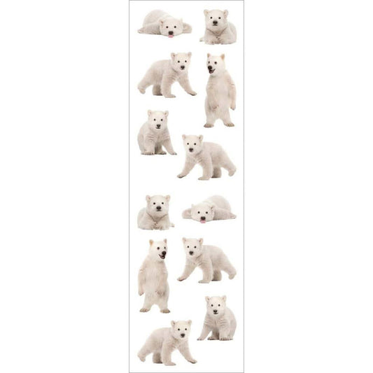 Mrs Grossmans Strip of Photoessence Polar Bears Cubs Stickers - ANB Baby