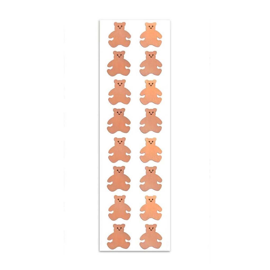 Mrs. Grossman's Strip of Rose Gold Bear Stickers-Puzzles & Games-Mrs. Grossman's-ANB Baby Store