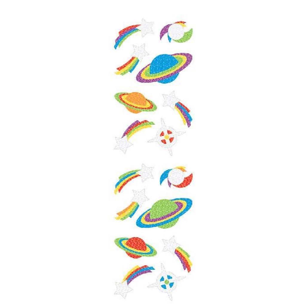 Mrs Grossman's Strip of Sparkle Space Stickers-Puzzles & Games-Mrs. Grossman's-ANB Baby Store