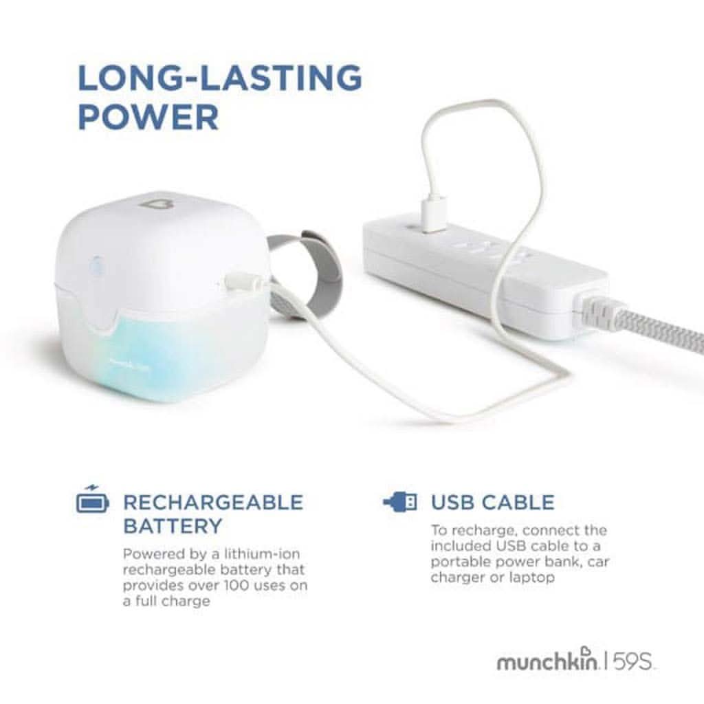 Munchkin 59S Mini Sterilizer Plus Portable UV Sanitizer with Rechargeable Battery, ANB BABY
