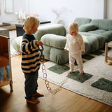 Mushie Chain Link Rings, Shifting Sand / Blush / Cambridge Blue - ANB Baby