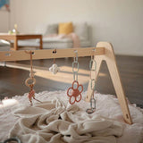 Mushie Chain Link Rings, Shifting Sand / Blush / Cambridge Blue - ANB Baby