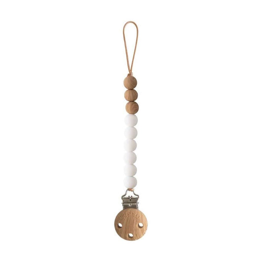 Mushie Eva Silicone Pacifier Clip, White - ANB Baby