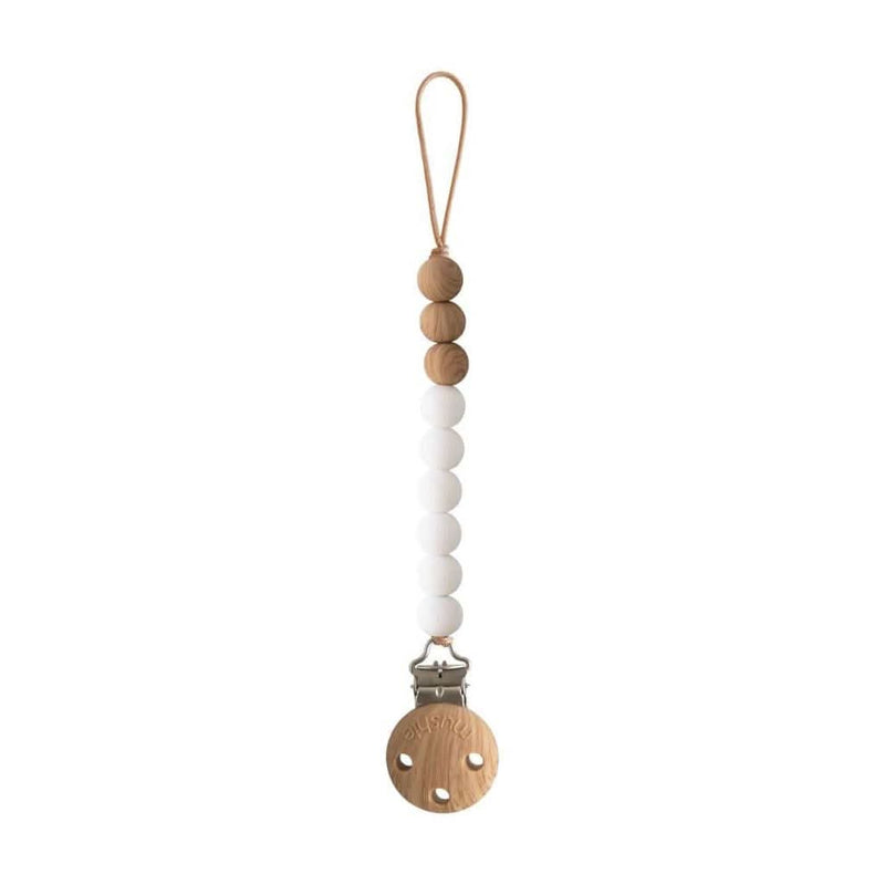 Mushie Eva Silicone Pacifier Clip, White - ANB Baby