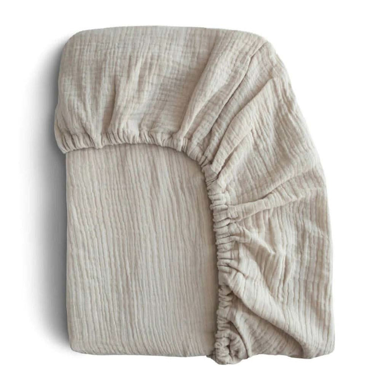 Mushie Extra Soft Muslin Crib Fitted Sheet - ANB Baby