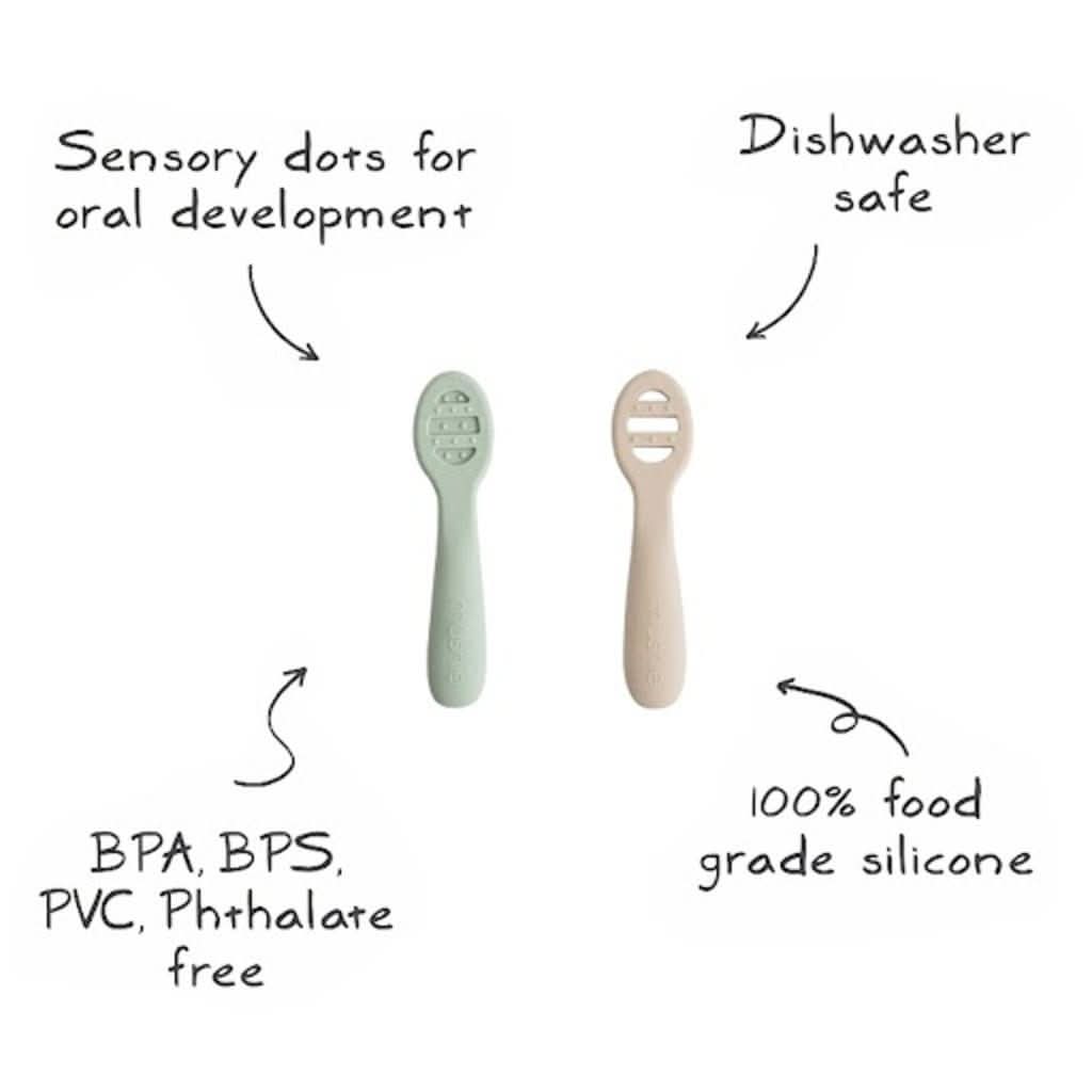 Mushie First Feeding Baby Spoons 2 - Pack, ANB BABY