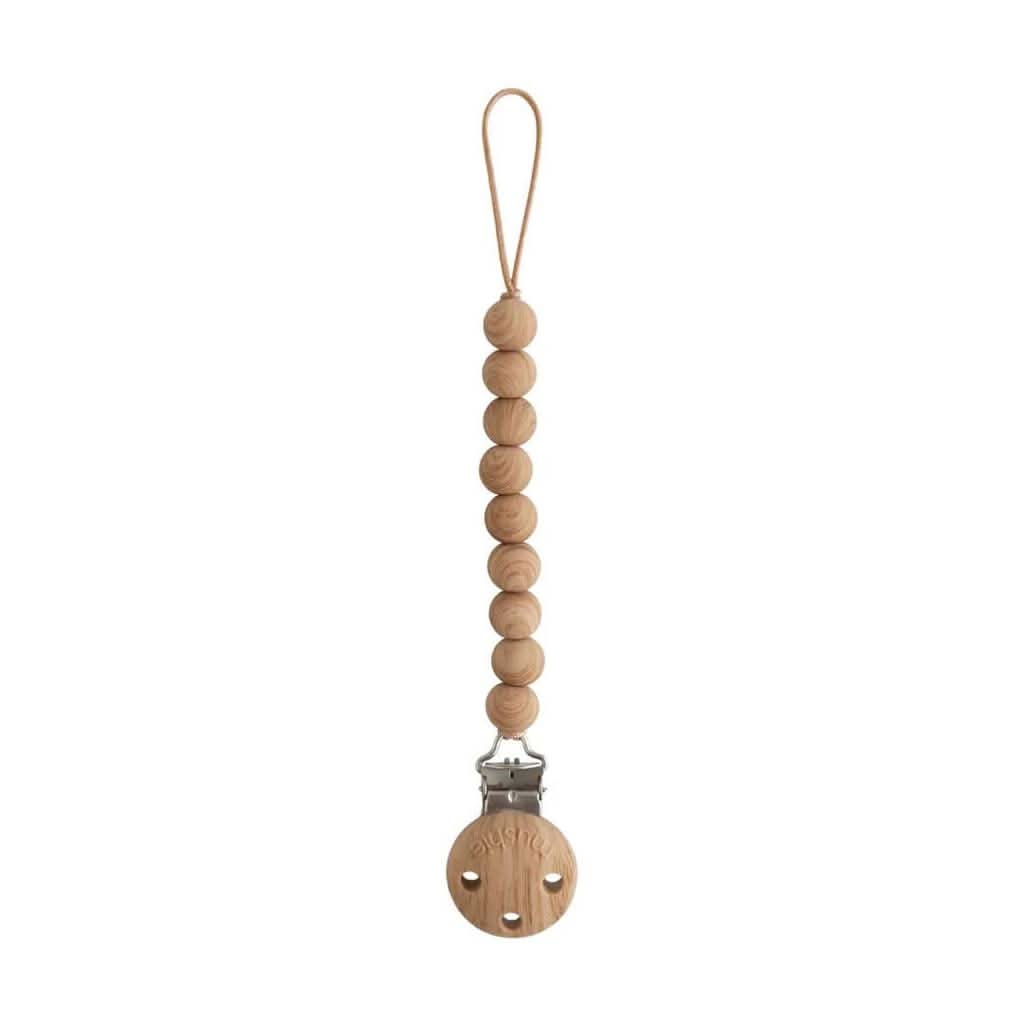 Mushie Hera Silicone Pacifier Clip, Faux Wood-Pacifiers & Accessories-Mushie-ANB Baby Store