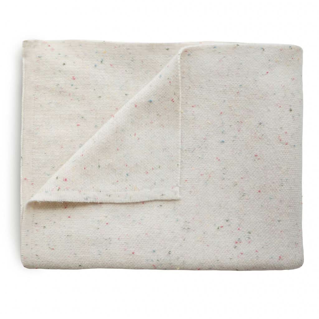 Mushie Knitted Confetti Baby Blanket, Ivory-Swaddle & Sleeping Bags-Mushie-ANB Baby Store