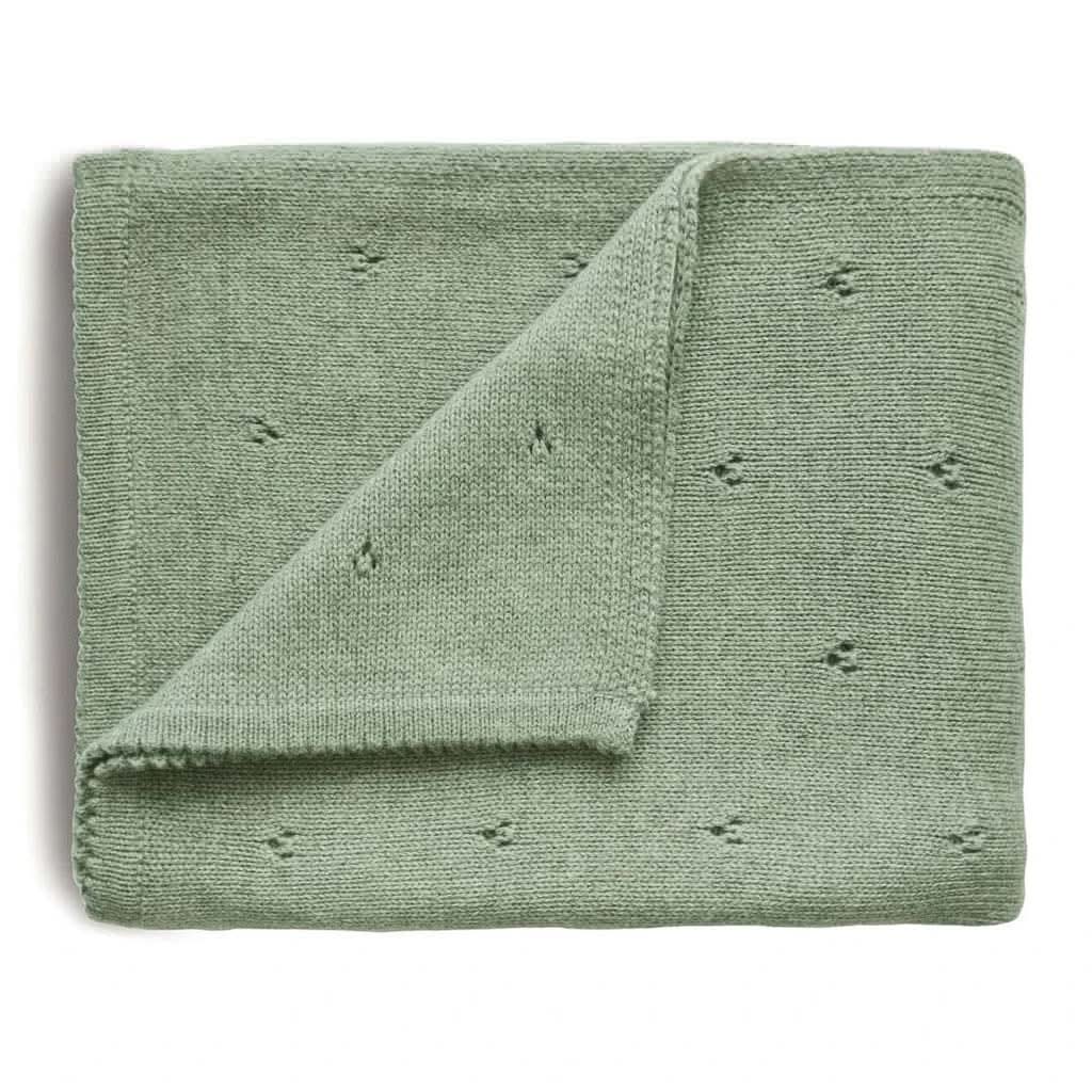 Mushie Knitted Pointelle Baby Blanket, ANB BABY