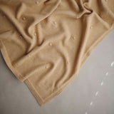 Mushie Knitted Textured Dots Baby Blanket, Mustard Melange - ANB Baby