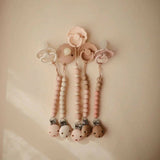 Mushie Luna Silicone Pacifier Clip, Blush - ANB Baby