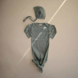 Mushie Ribbed Knotted Baby Gown - ANB Baby