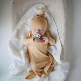 Mushie Ribbed Knotted Baby Gown - ANB Baby