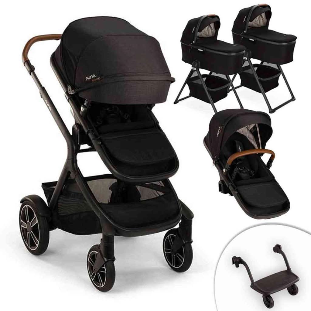 can nuna mixx next be a double stroller Nuna Demi Next Double Stroller + Rider Board + 2 Bassinets