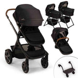 Nuna Demi Next Double Stroller + Rider Board + 2 Bassinets - ANB Baby