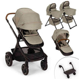 Nuna Demi Next Double Stroller + Rider Board + 2 Bassinets - ANB Baby