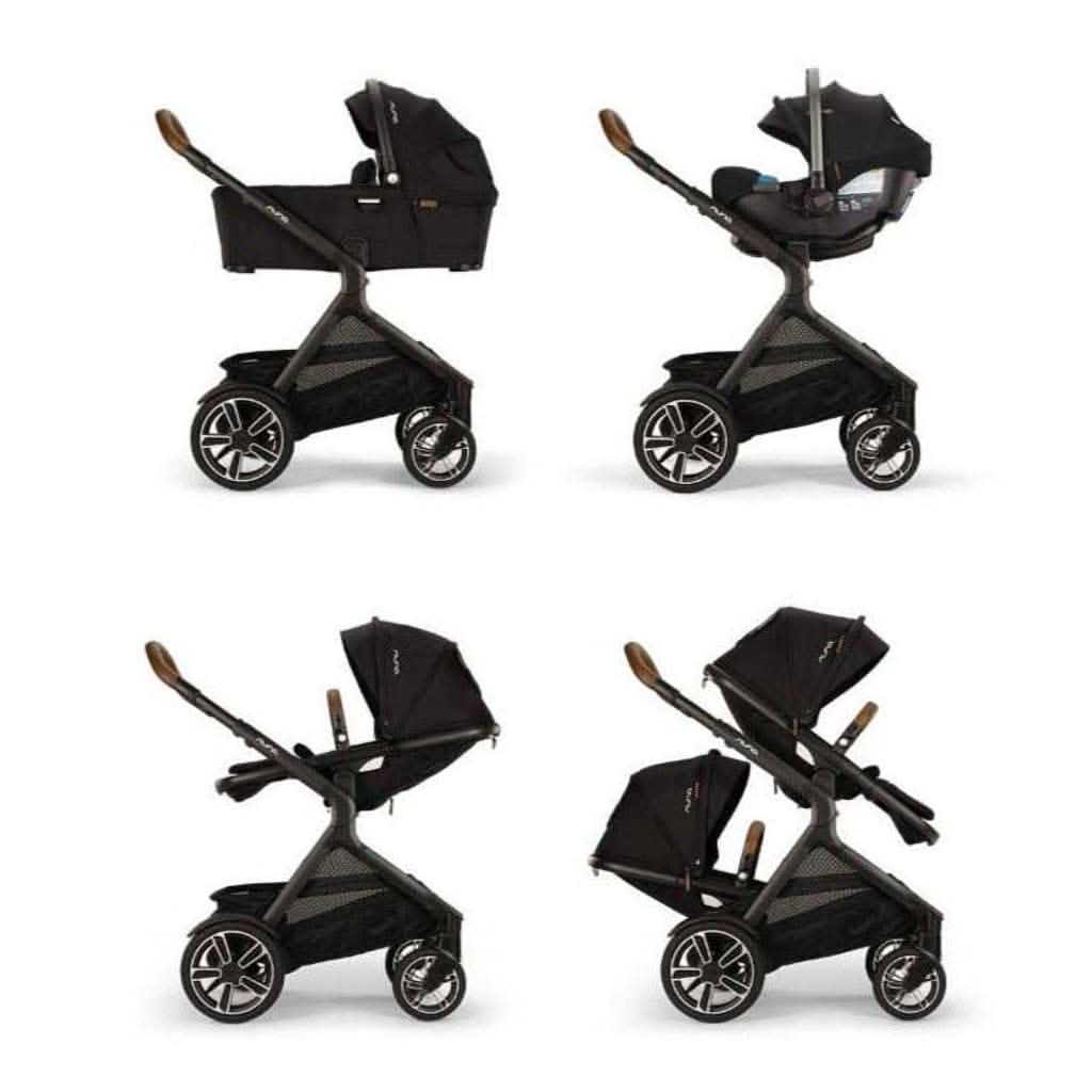 Nuna Demi Next Double Stroller + Rider Board + 2 PIPA RX Travel System, ANB BABY