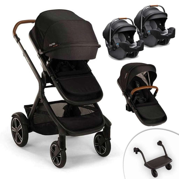 what stroller is compatible with nuna pipa rx Nuna Demi Next Double Stroller + Rider Board + 2 PIPA RX Travel System