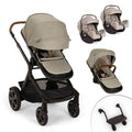 Nuna Demi Next Double Stroller + Rider Board + 2 PIPA RX Travel System