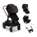 Nuna Demi Next Double Stroller + Rider Board + Bassinet + PIPA AIRE RX Travel System