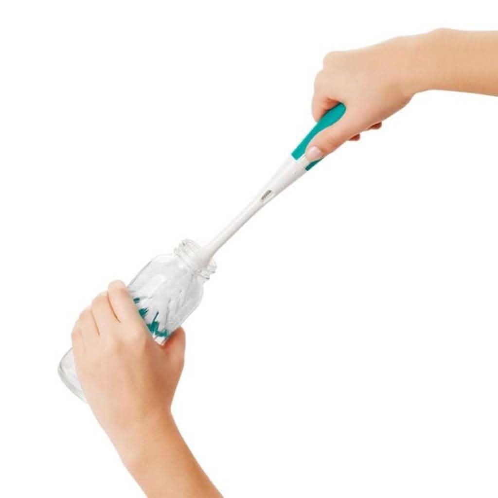 OXO Tot Bottle Brush With Bristled Cleaner, Teal, ANB BABY
