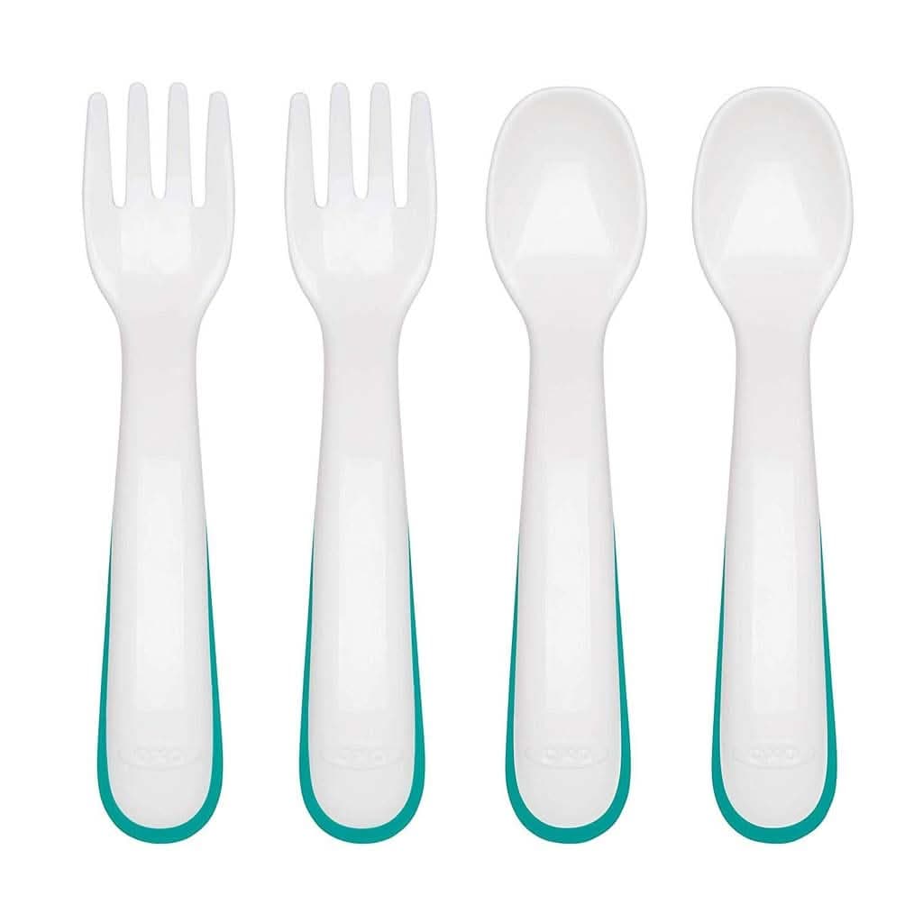 OXO TOT Plastic Fork And Spoon Training Set, ANB BABY