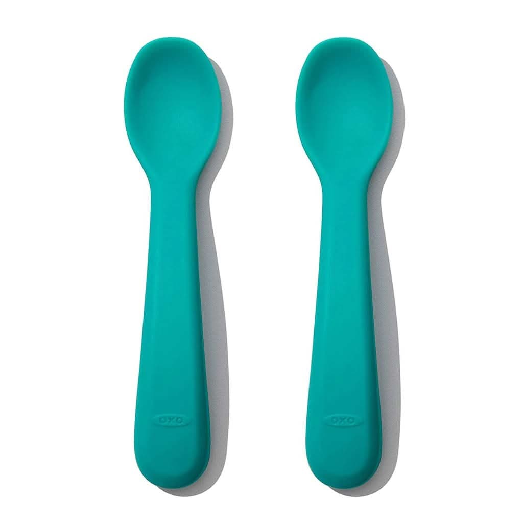 OXO Tot Silicone Spoon Set-Mealtime Accessories-OXO Tot-Teal-ANB Baby Store