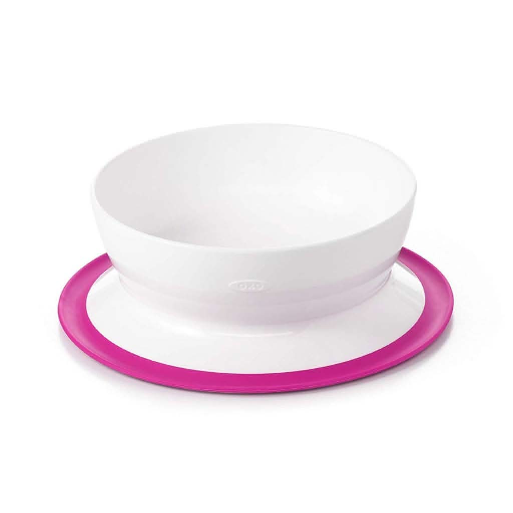 OXO TOT Stick and Stay Suction Plate, Divided Plate or Bowl-Mealtime Accessories-OXO Tot-Pink-Suction Bowl-ANB Baby Store