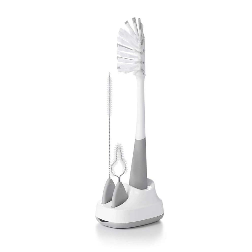 OXO TOT Water Bottle And Straw Cup Cleaning Set With Stand - Gray-Feeding Bottles-OXO Tot-ANB Baby Store