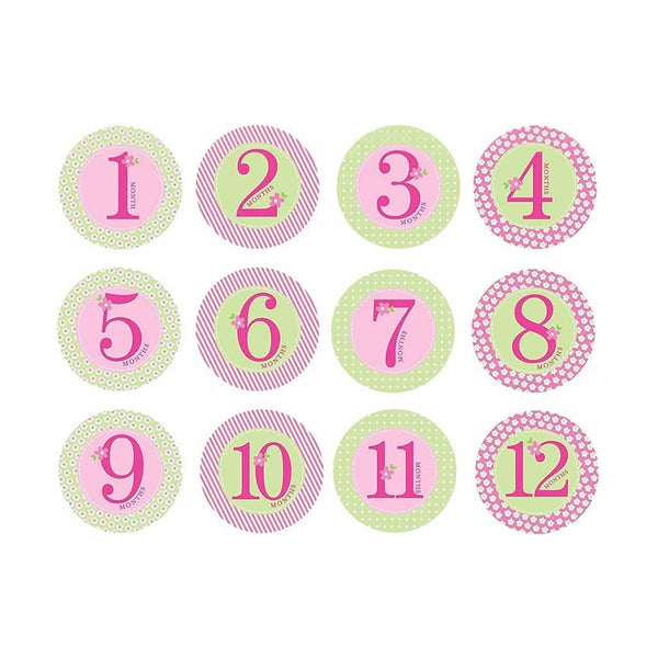 PEARHEAD Baby Milestone Stickers, Pink
