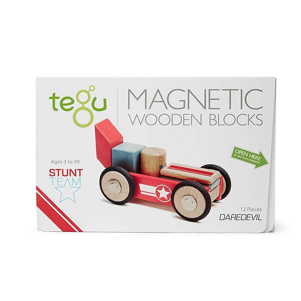 Tegu Daredevil Magnetic Wooden Blocks Stunt Team, 12 pieces, ANB BABY